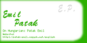 emil patak business card